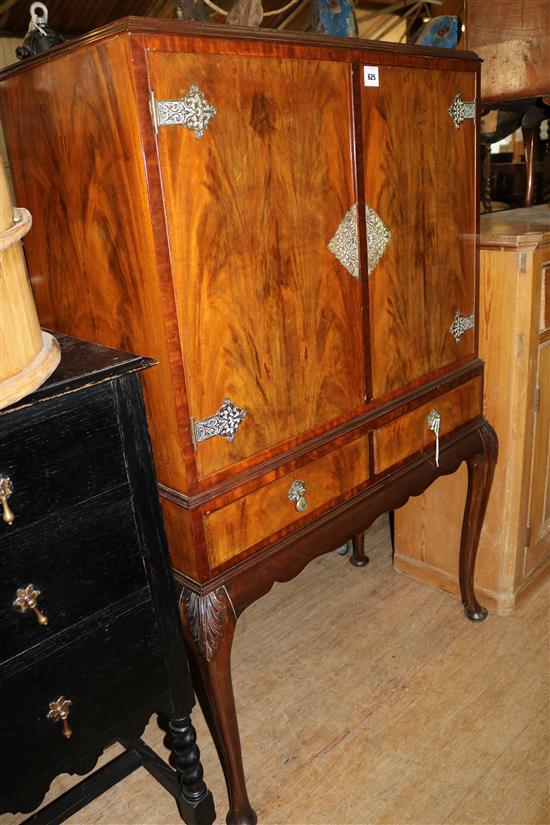 George I style walnut cabinet on stand(-)